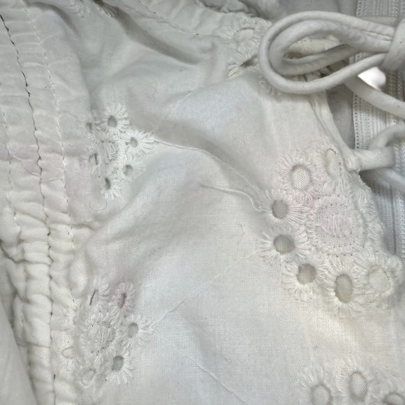 Selfie Leslie White La Quinta Lace-Up Bust Drawstring Detail Eyelet Dress Dress - Picture 12 of 16